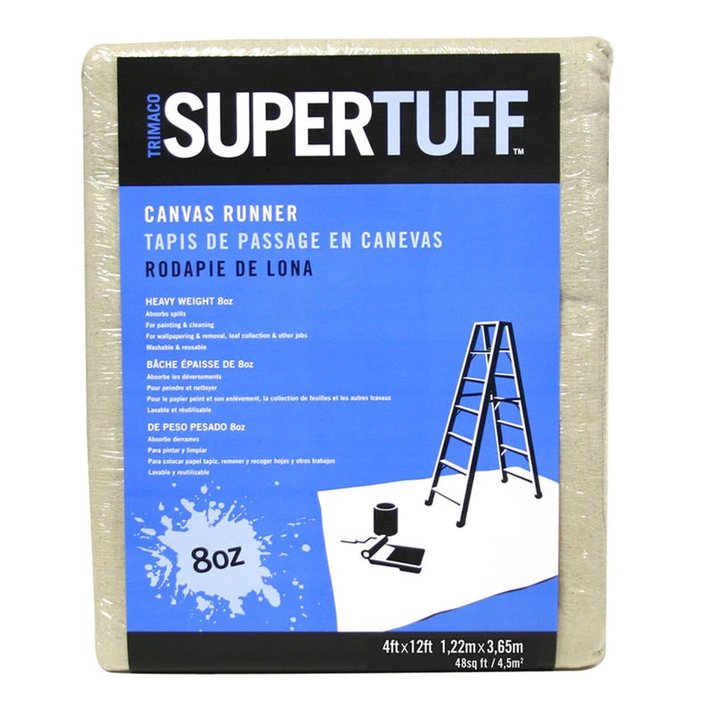 Trimaco SuperTuff 4 ft. W X 12 ft. L X 0.06 mil 8 oz Canvas Drop Cloth 1 pk