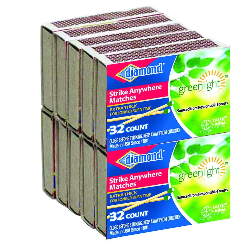 Diamond Greenlight 1.75 in. L Strike Anywhere Matches 32 pc