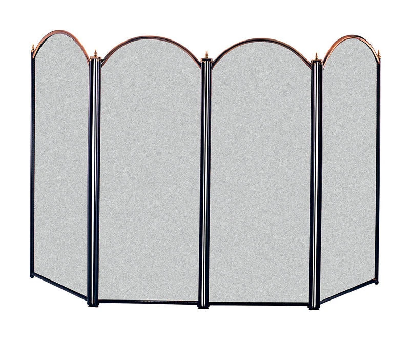 Panacea Black/Gray Antique Brass Fireplace Screen
