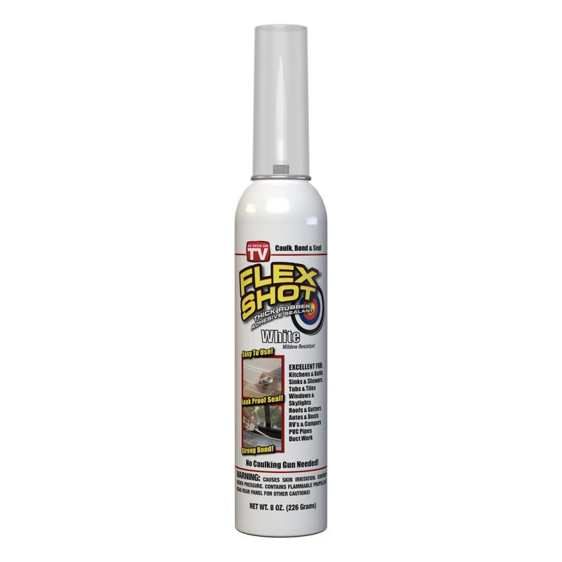FLEX SEAL Family of Products FLEX SHOT White Acrylic Rubber All Purpose Sealant 8 oz