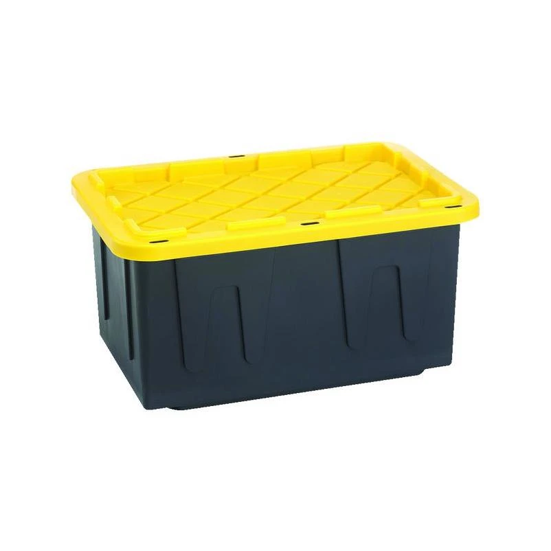 27 gal Black/Yellow Snap Lock Storage Box