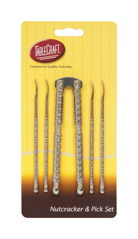 TableCraft Silver Zinc Nutcracker/Pick Set
