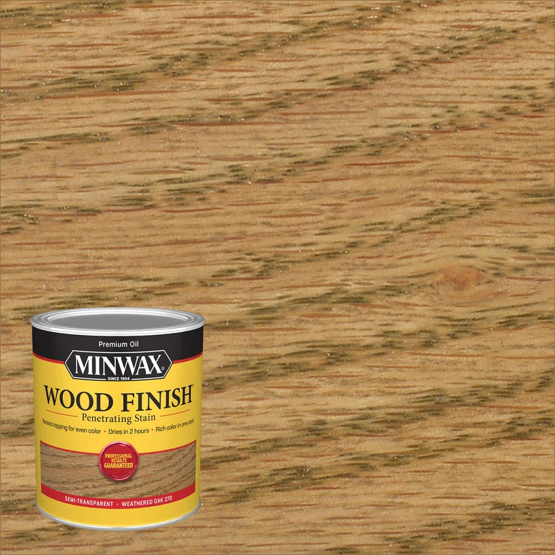 Minwax Wood Finish Semi-Transparent Weathered Oak Oil-Based Wood Stain 1 qt