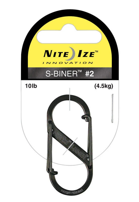 Nite Ize S-Biner 2 in. D Stainless Steel Black Carabiner Key Holder Nite Ize S-Biner 2 in. D Stainless Steel Black Carabiner Key Holder