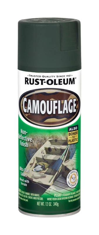 Rust-Oleum Specialty Flat Deep Forest Green Camouflage Spray Paint 12 oz