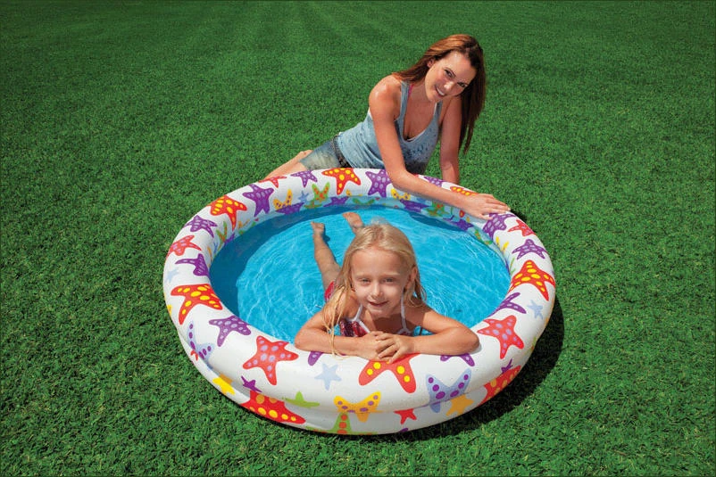 Intex 35 Gal2 Round Plastic Inflatable Pool 10 in. 31 H X 4 ft D