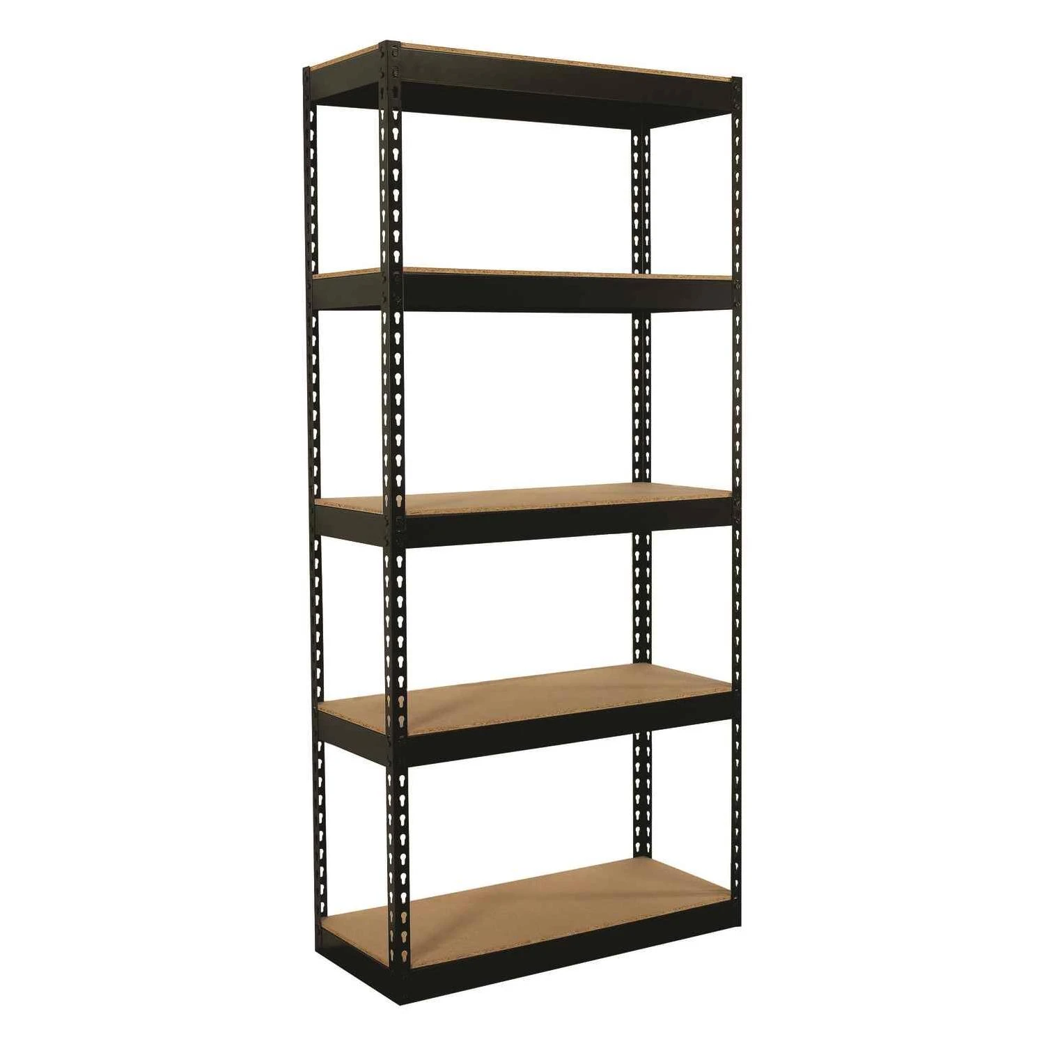 L-Beam 34 In. x 72 In. x 14 In. Black Steel 5-Tier Shelving