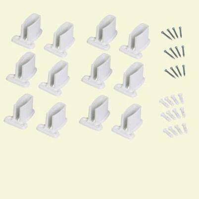 9 in white resin Heavy Duty Shelf Bracket for Wire Shelving (12-Pack)