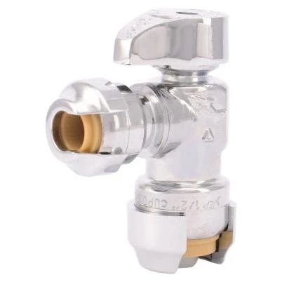 Push-Fit Angle Stop, 1/2 x 1/4 x 3/8 In.