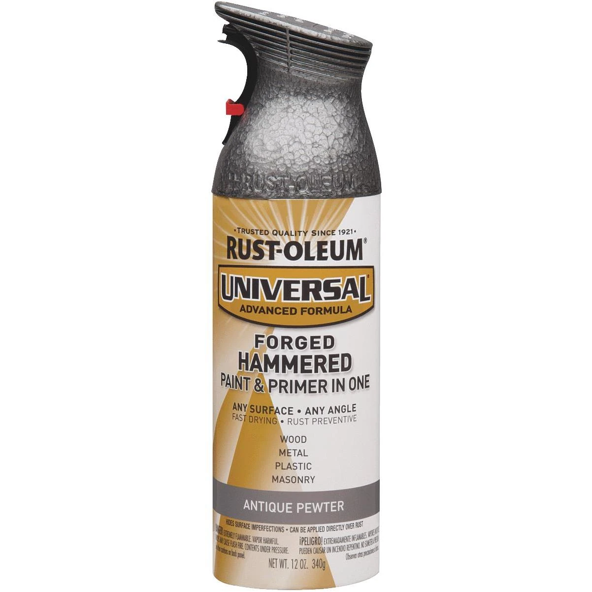 Rust-Oleum Universal 12 Oz. Hammered Gloss All-Surface Spray Paint, Antique Pewter