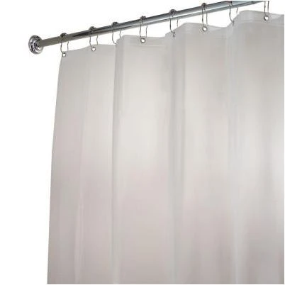 iDesign 78 in. H X 54 in. W Clear/Frosted Shower Curtain Liner EVA