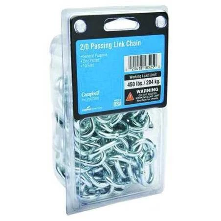 Commercial 15-ft Weldless Zinc Coated Steel Double Loop Chain 2/0
