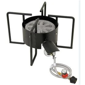 Bayou Classic 12.65-in 2-Burner Propane 20-lb Cylinder Manual Ignition Black Steel Outdoor Burner