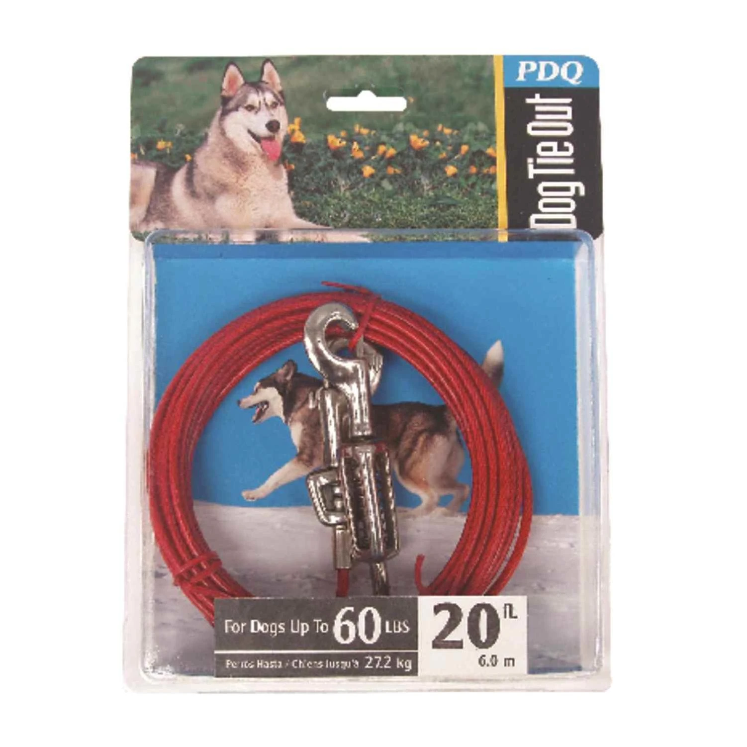 Boss Pet Guardian Gear Large Dog Cable with Spring Dog Tie-Out, 20 Ft.