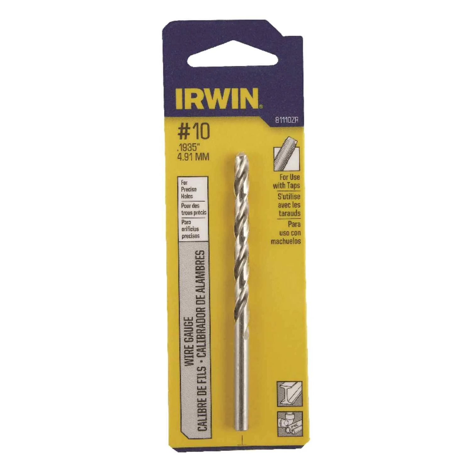 Irwin 3-5/8 in. L High Speed Steel Wire Gauge Bit 1 pc.