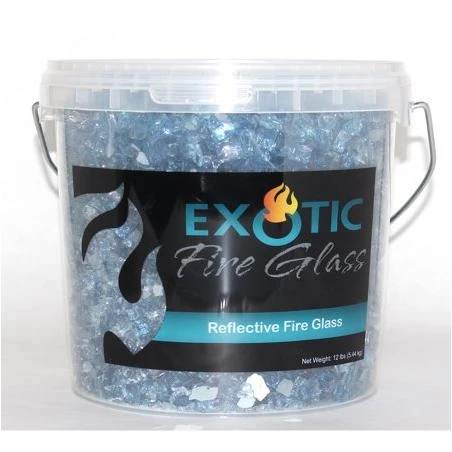 Exotic Pebbles & Aggregates EFG-R04M 12 Lbs 1/2" Medium Reflective Blue Fire Glass
