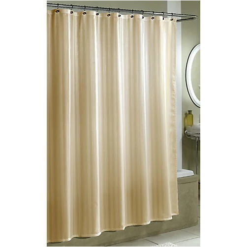70 X 71 In. Linen Damask Shower Curtain With Liner