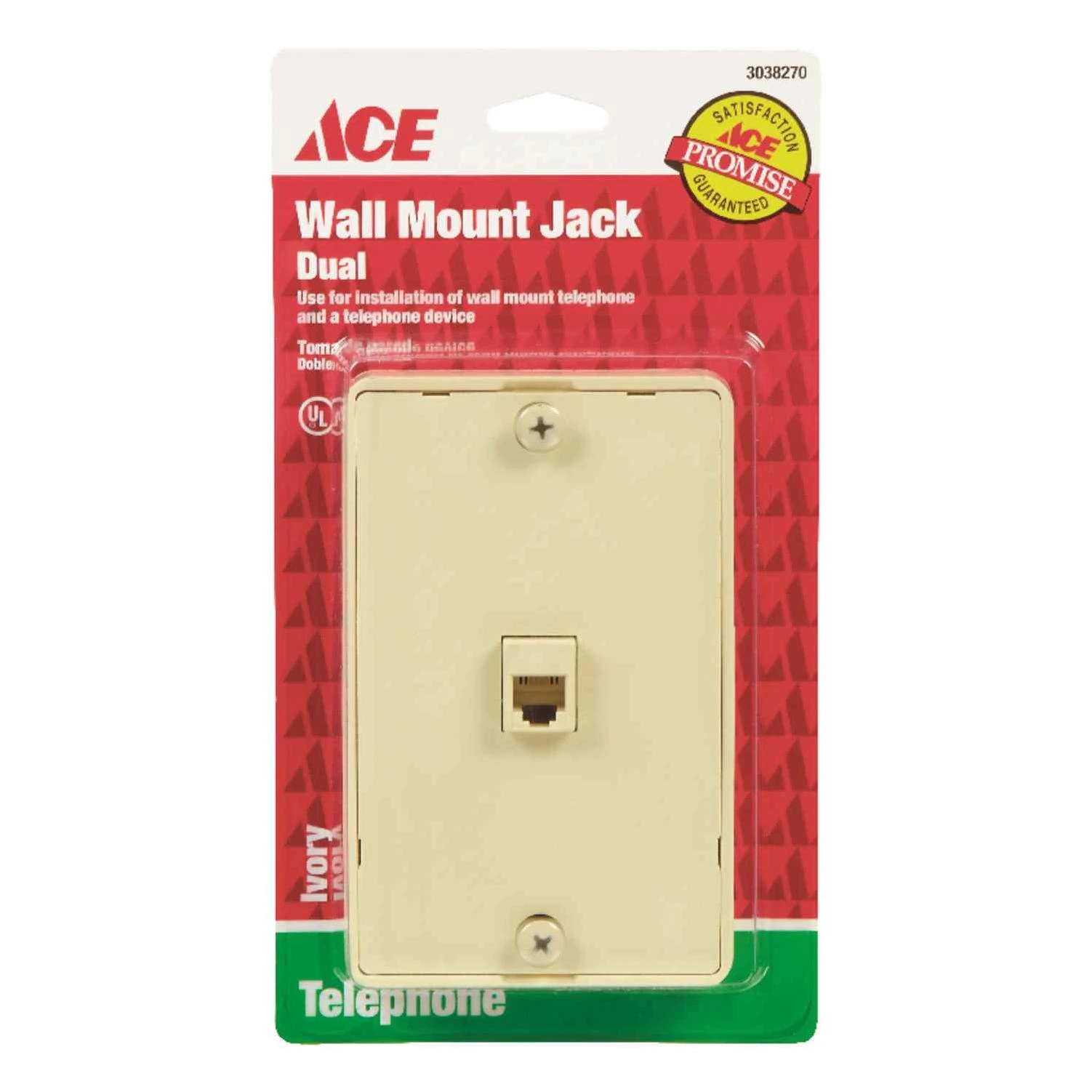 Ace 1-Jack Phone Jack Surface-Mount