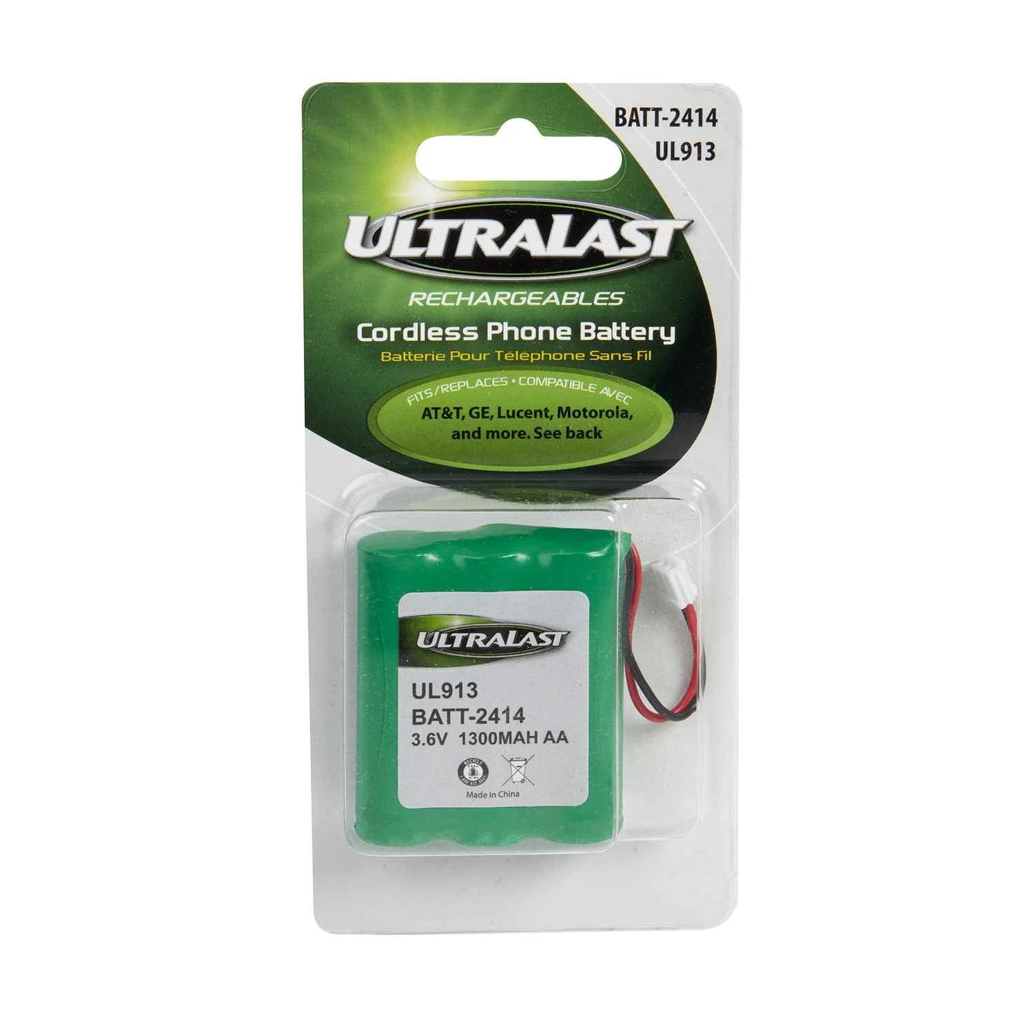 Ultralast NiMH AA 3.6 volt Cordless Phone Battery BATT-2414 1 pk