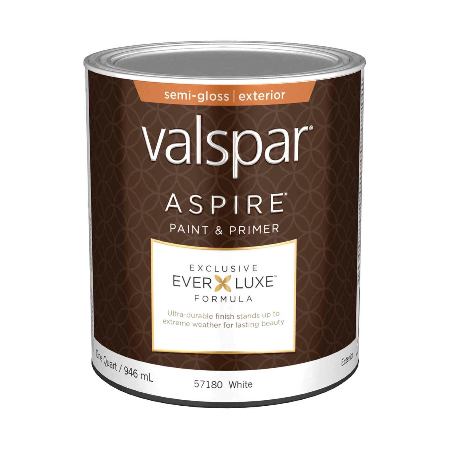 Valspar Aspire Semi-Gloss Basic White Acrylic Latex Paint and Primer 1 qt.