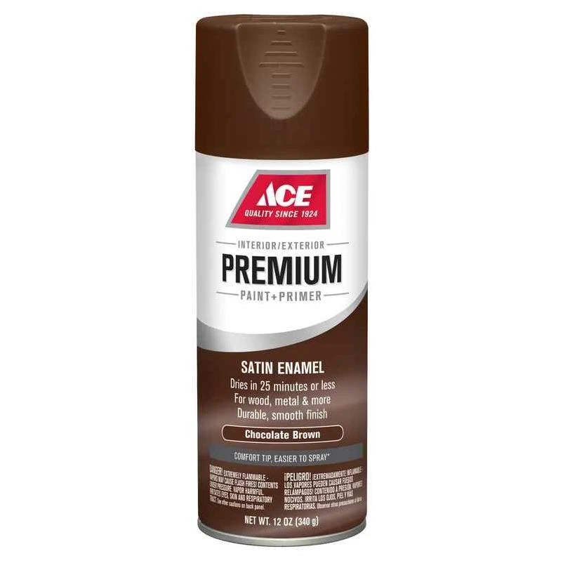 Ace Premium Satin Chocolate Brown 12 oz. Enamel Spray Paint