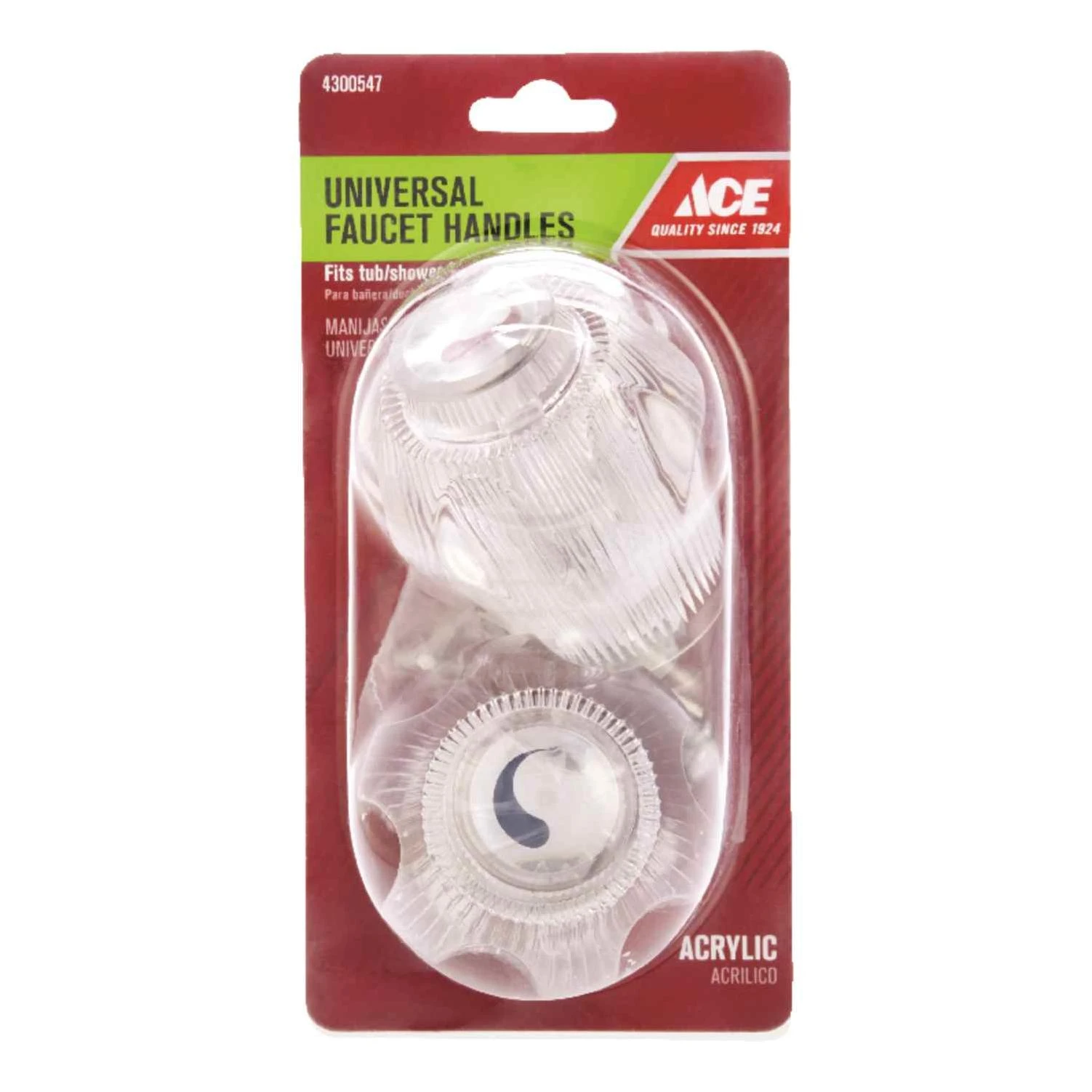 Ace Knob Acrylic Hot and Cold Universal Faucet Handle