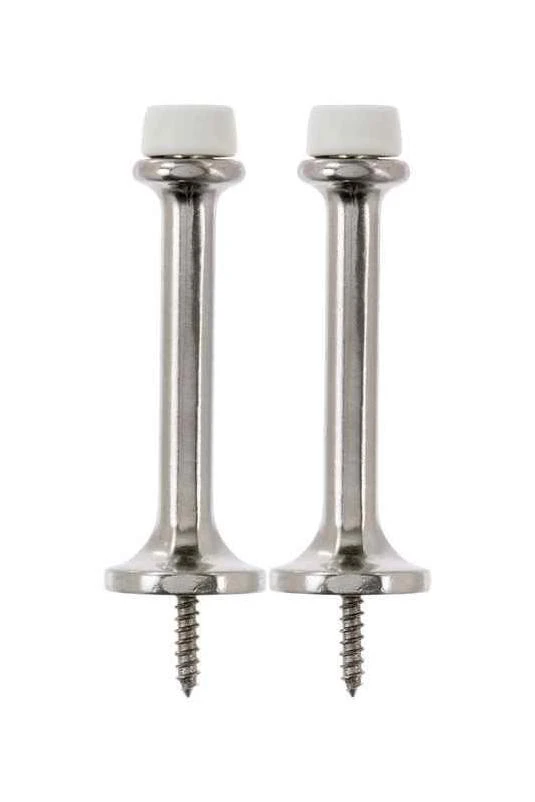 Ace 2.75 in. H Satin Nickel Metal Silver Rigid Door Stop Mounts to door and wall