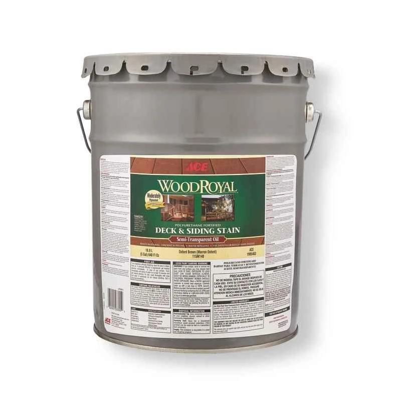 Ace Wood Royal Semi-Transparent Oxford Brown Penetrating Oil Deck and Siding Stain 5 gal.