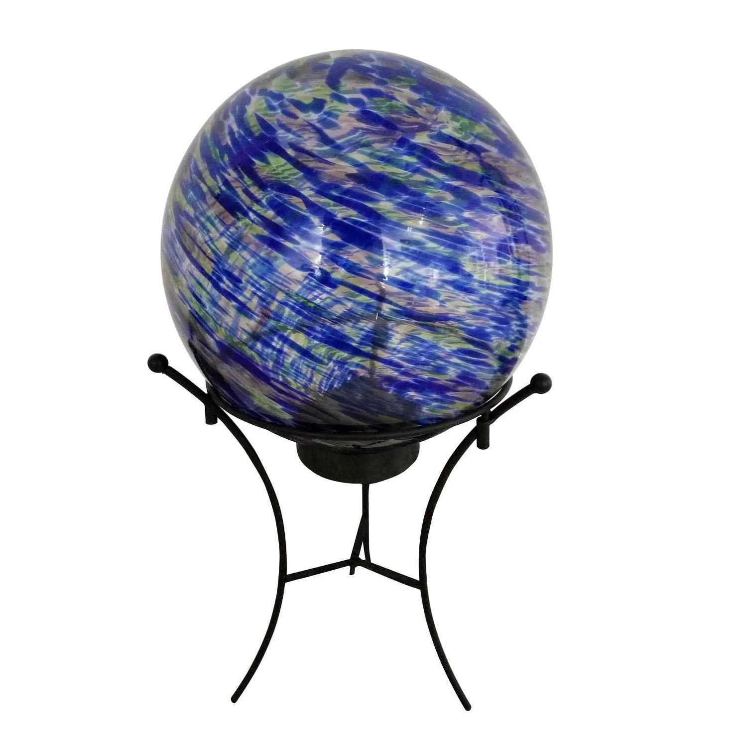 Meadow Creek Luminous Garden Glass Multi-color 11.8 in. H Gazing Ball