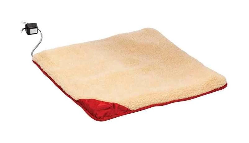 API Poly Cotton Rectangle Heated Pet Bed 12 in. H x 15 in. W
