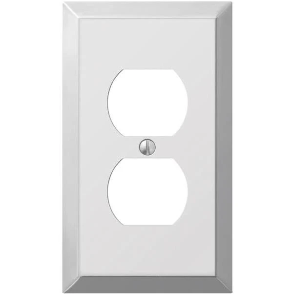 Polished Chrome Duplex Outlet Wall Plate-CHR OUTLET WALL PLATE