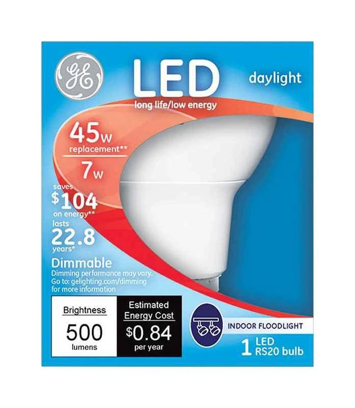 GE 7 watts R20 LED Bulb 500 lumens Daylight Floodlight 45 Watt Equivalence