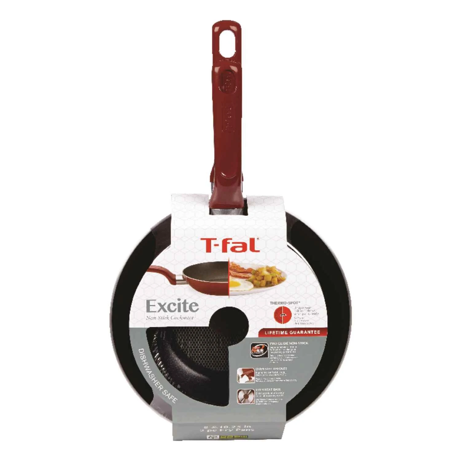 T-Fal Excite Aluminum Fry Pan Set Red