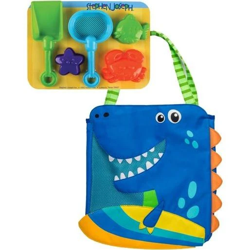 Stephen Joseph Unicorn Beach Tote With Sand Toys - One Size Purple/pink