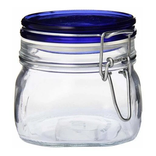 Fido Canning Jar With Blue Lid, 17.5 Ounce Capacity