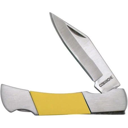 Frost Cutlery & Knives 15057Y Cat Cub Lockback Knife with Yellow Composition Inlay Stainless Handle F15057Y