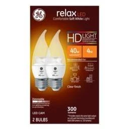 234671 4W Soft White CAM LED Light Bulb - Clear&#44; Pack of 2