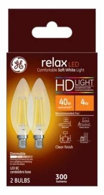 234685 4W General Electric BC LED Bulb&#44; Clear - 300 lumens & Pack of 2