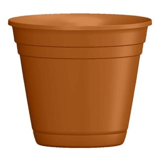 Riverland Planter With Saucer, Light Terra Cotta Resin, 8 Inch