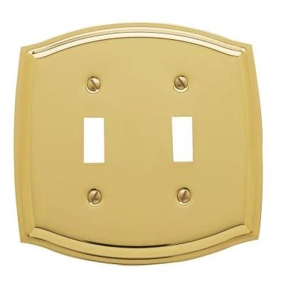 Colonial 2 Toggle Wall Plate - Polished Brass