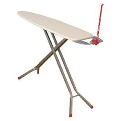 Deluxe Ironing Board With Attached Iron Rest, Silver Satin