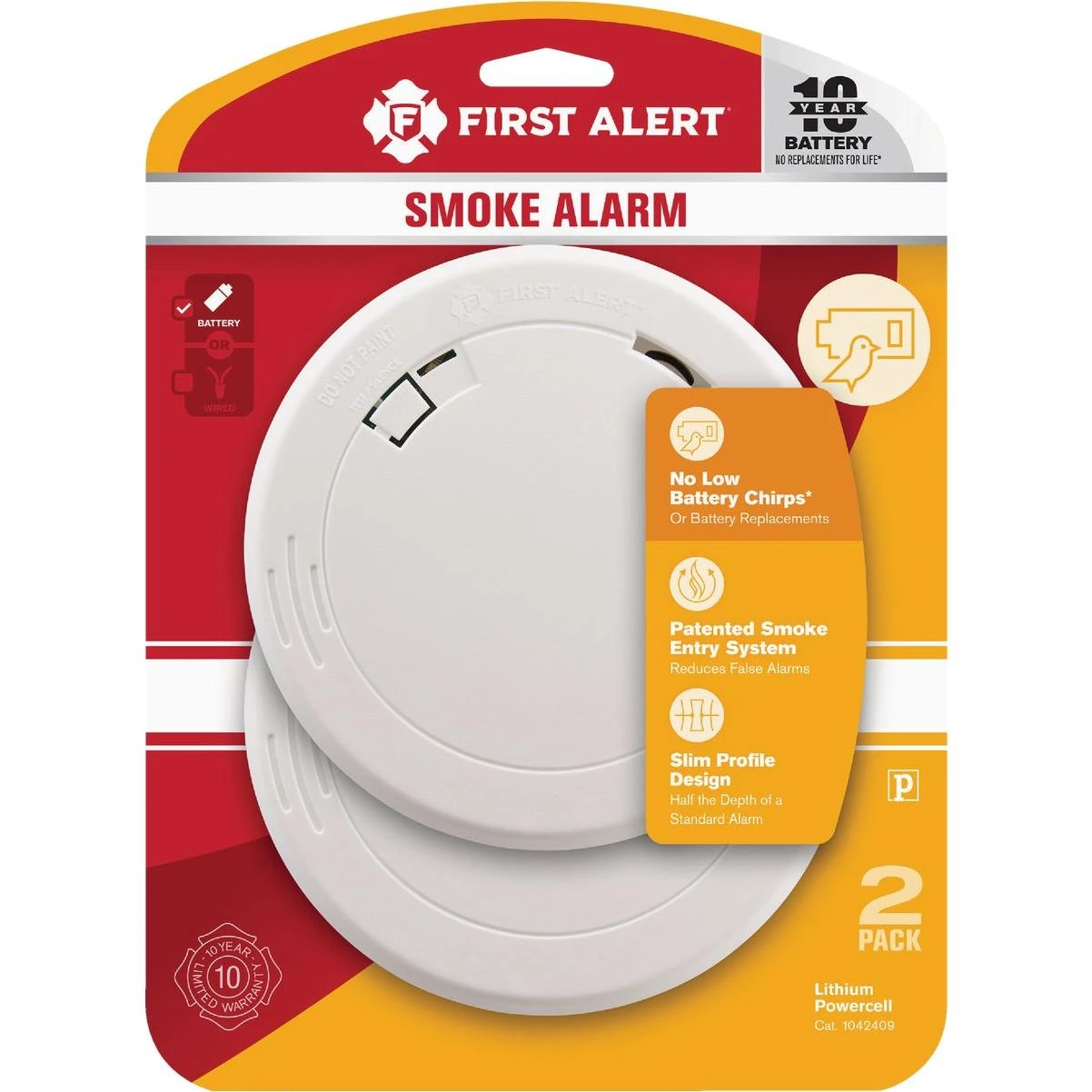 First Alert 10-Year Sealed Battery Photoelectric Smoke Alarm (2-Pack)