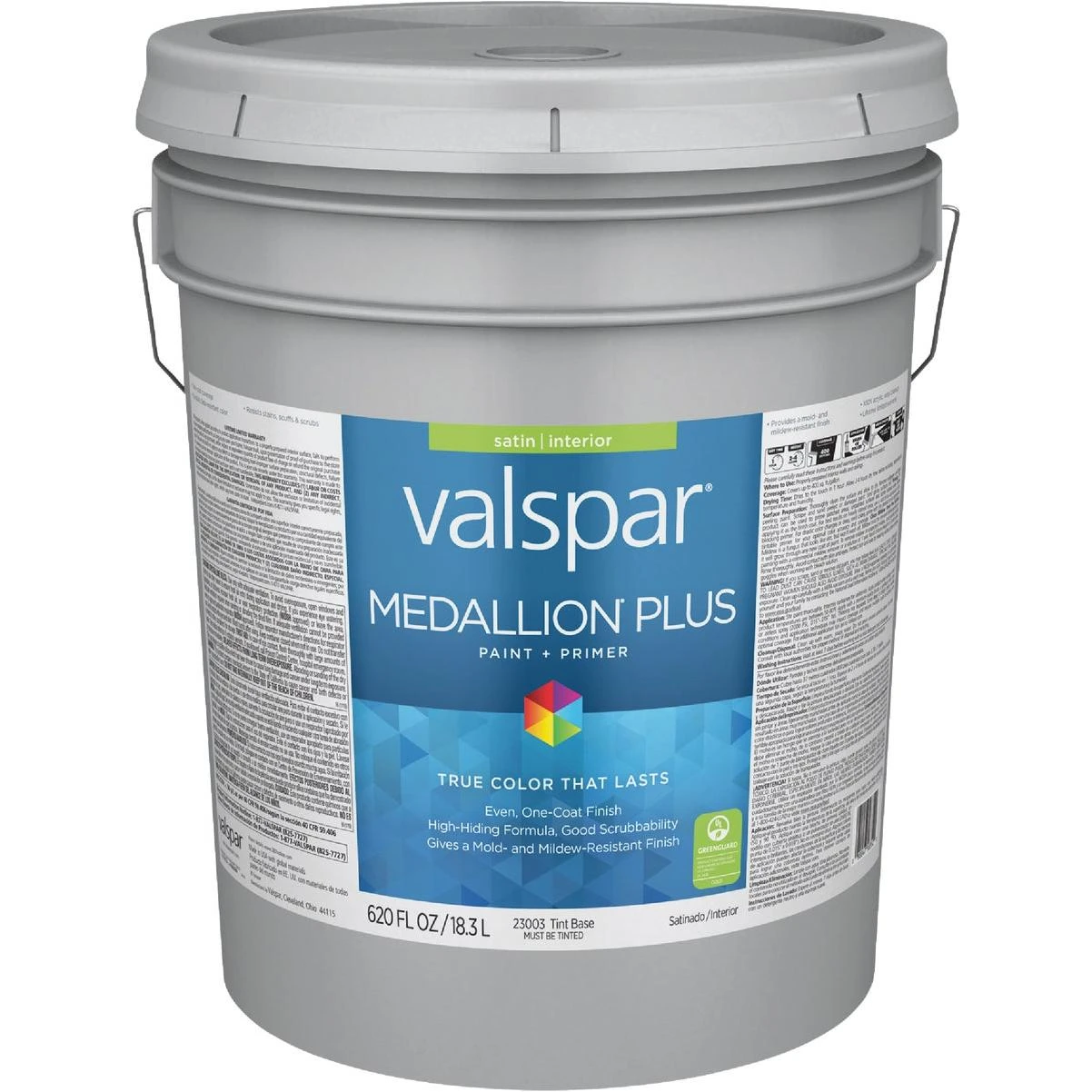  Valspar Medallion Plus Premium Paint & Primer Satin Interior Paint, Tint Base, 5 Gal.