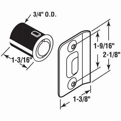 Drive-In Ball Door Catch with Strike in Satin Nickel Finish