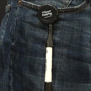 Retractable Pencil Pull Holder with Black Finish and 3.5 Foot Nylon String