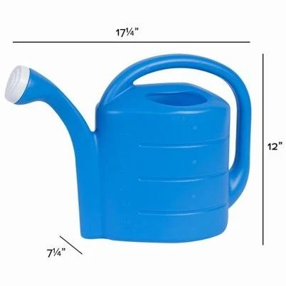 Deluxe Bright Blue Watering Can with 2 Gallon Capacity