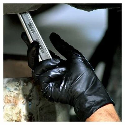 Nitrile Industrial Work Gloves, Powder-Free, Black, Small, 100-Ct.