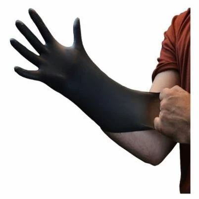 Nitrile Industrial Work Gloves, Powder-Free, Black, Small, 100-Ct.