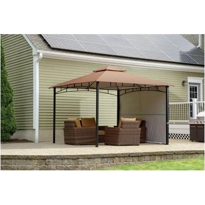 Redwood Steel Frame Gazebo with Bronze Cover, 11 Feet by 11 Feet