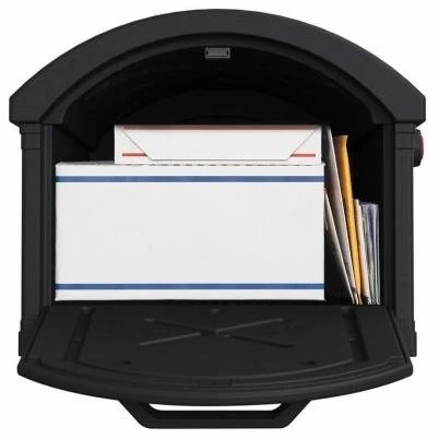 Grand Haven Extra Large Mailbox and Post Cover Combo, Black Plastic